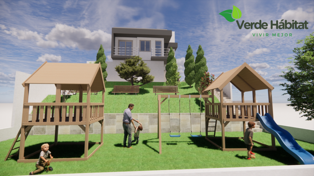 Ambiente Seguro Familiar Verde habitad con Parques para la familia